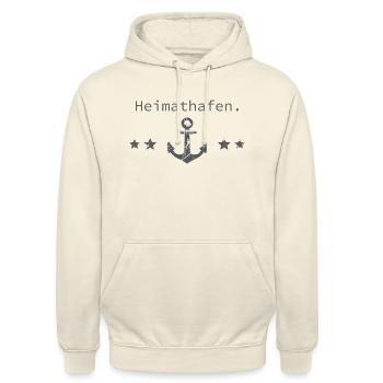 Heimathafen - Unisex Hoodie - Vanille-Milchshake - Vorne - Alina (178cm) & Michal (187cm)