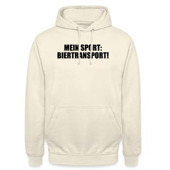 Mein Sport Biertransport - Unisex Hoodie - Vanille-Milchshake - Vorne - Alina (178cm) & Michal (187cm)