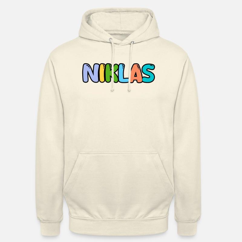 Nom - Niklas - Sweat-shirt à capuche unisexe - vanille