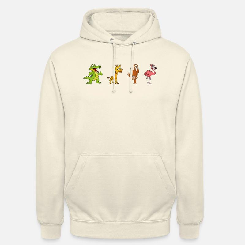Flamant de singe girafe - Sweat-shirt à capuche unisexe - vanille