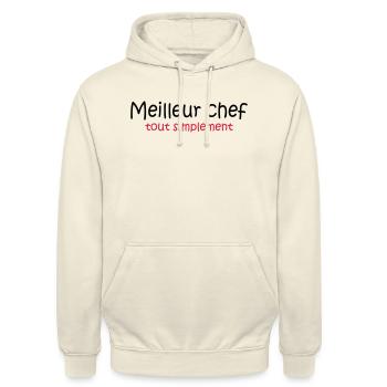 Meilleur chef tout simplement - Sweat-shirt à capuche unisexe - vanille - Devant - Alina (178cm) & Michal (187cm)