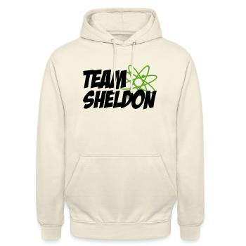 The Big Bang Theory Team Sheldon - Unisex Hoodie - Vanille-Milchshake - Vorne - Alina (178cm) & Michal (187cm)