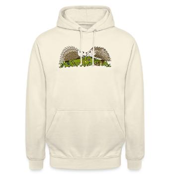 Igel - Unisex Hoodie - Vanille-Milchshake - Vorne - Alina (178cm) & Michal (187cm)