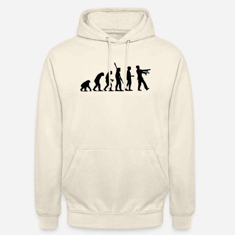 Évolution de zombi (monochrome) - Sweat-shirt à capuche unisexe - vanille