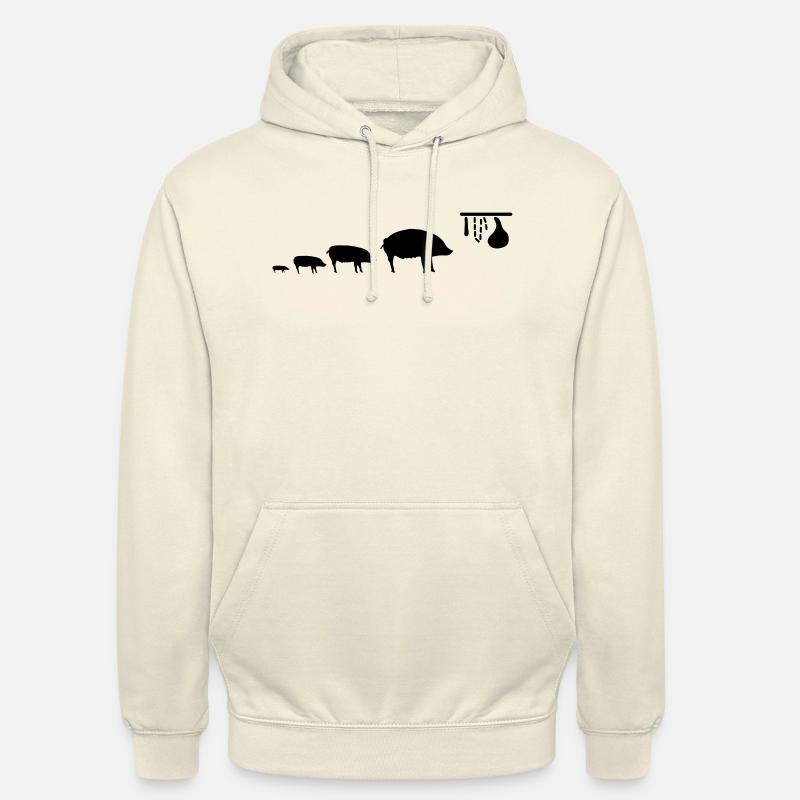 pig_evolution - Sweat-shirt à capuche unisexe - vanille