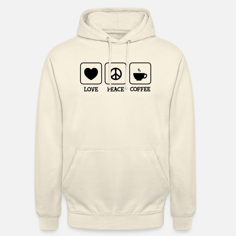Love, Peace, Coffee - Sweat-shirt à capuche unisexe - vanille