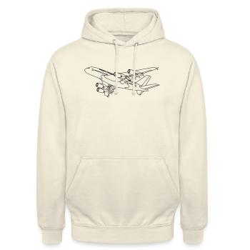 Airbus A380 - Unisex Hoodie - Vanille-Milchshake - Vorne - Alina (178cm) & Michal (187cm)
