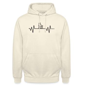 Herzschlag Schlittschuh Eishockey Ice Eis Hockey - Unisex Hoodie - Vanille-Milchshake - Vorne - Alina (178cm) & Michal (187cm)