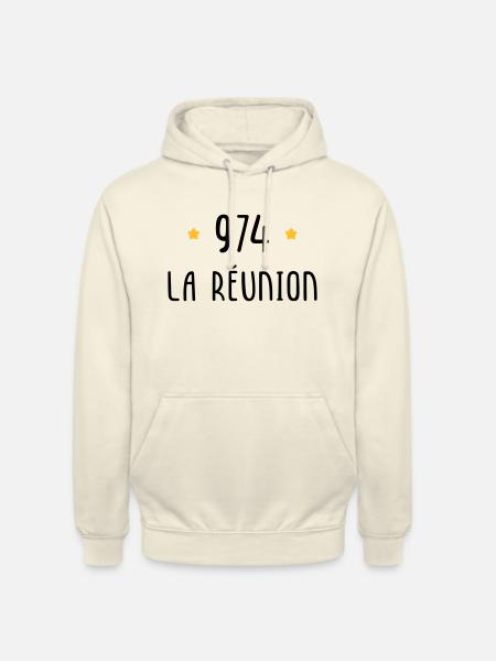 974 La Réunion - Sweat-shirt à capuche unisexe - vanille