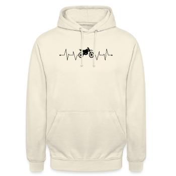 Moto biker battement de coeur ECG - Sweat-shirt à capuche unisexe - vanille - Devant - Alina (178cm) & Michal (187cm)
