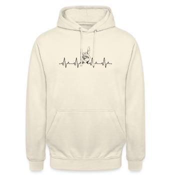 Heavy Metal ECG Metal Fork - Unisex Hoodie - vanilla - Front - Alina (178cm) & Michal (187cm)