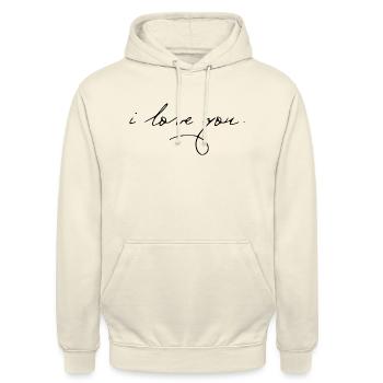 i love you - Unisex Hoodie - Vanille-Milchshake - Vorne - Alina (178cm) & Michal (187cm)