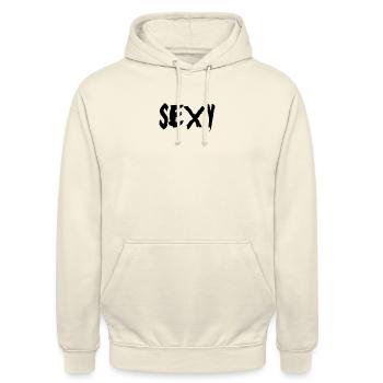 Sexy - Unisex Hoodie - Vanille-Milchshake - Vorne - Alina (178cm) & Michal (187cm)
