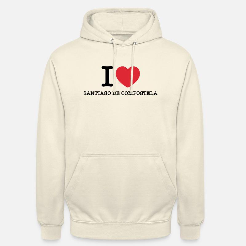 J’aime Saint-Jacques-de-Compostelle - Sweat-shirt à capuche unisexe - vanille