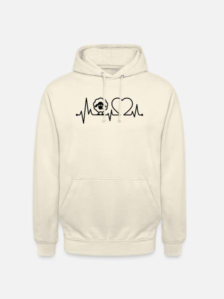 Sheep heartbeat - Unisex Hoodie - vanilla