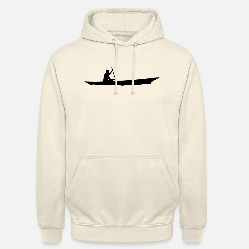 dessin en silhouette pirogue afrique bateau - Sweat-shirt à capuche unisexe - vanille