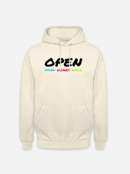 Open Mind, Heart & Will – Achtsamkeits-Statement - Unisex Hoodie - Vanille-Milchshake