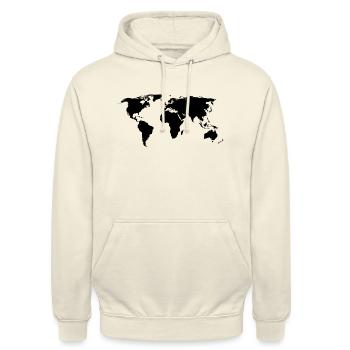 Carte du monde - Sweat-shirt à capuche unisexe - vanille - Devant - Alina (178cm) & Michal (187cm)
