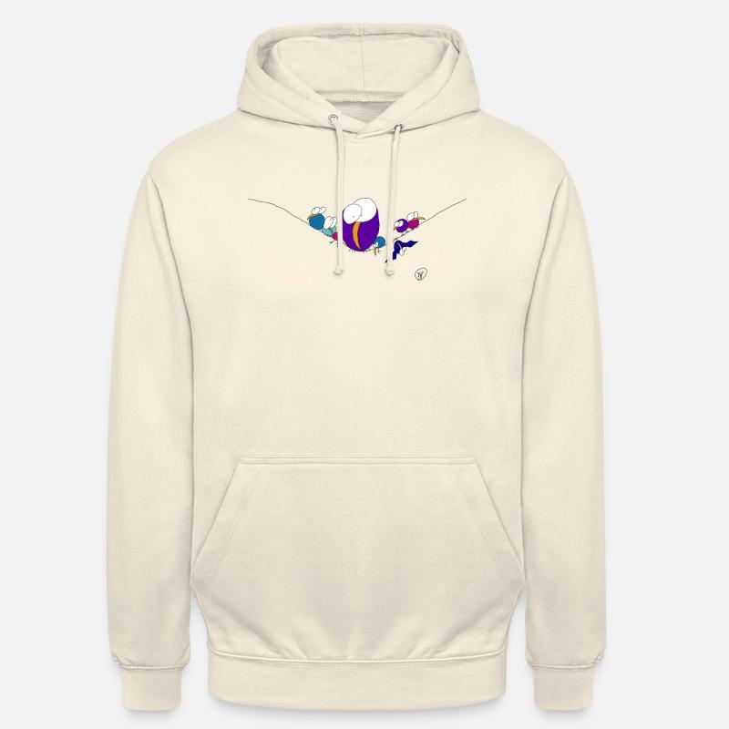 Oiseaux sur une corde - Sweat-shirt à capuche unisexe - vanille