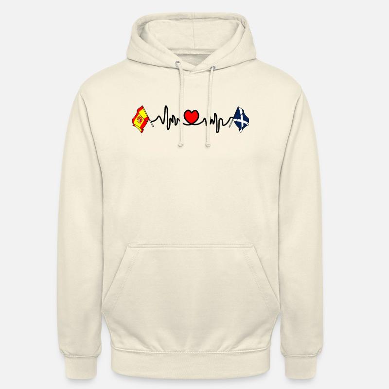 Cardio cardiaque Drapeau Espagne, île de Tenerife - Sweat-shirt à capuche unisexe - vanille