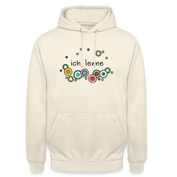 ich lerne - Unisex Hoodie - Vanille-Milchshake - Vorne - Alina (178cm) & Michal (187cm)