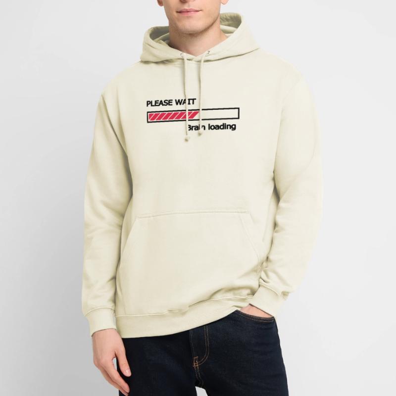 Please wait Brain loading progress bar Loading Bar Unisex Hoodie
