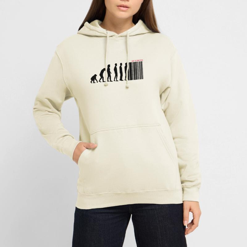 DARWIN - EVOLUTION SOCIETE - CODE BARRE Sweat-shirt à capuche unisexe