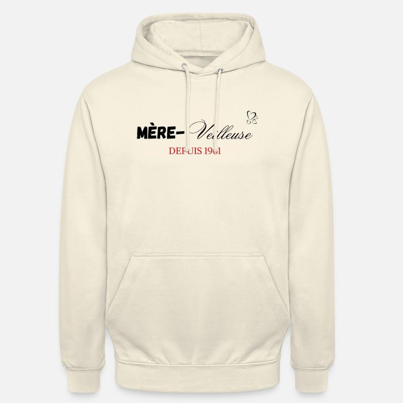 Mère veilleuse depuis 1961 - Sweat-shirt à capuche unisexe - vanille