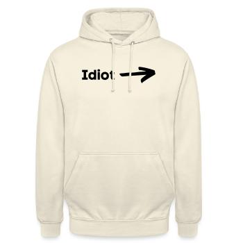 Idiot - Unisex Hoodie - Vanille-Milchshake - Vorne - Alina (178cm) & Michal (187cm)