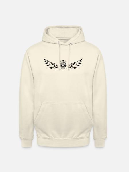 Skull with wings - Unisex Hoodie - vanilla