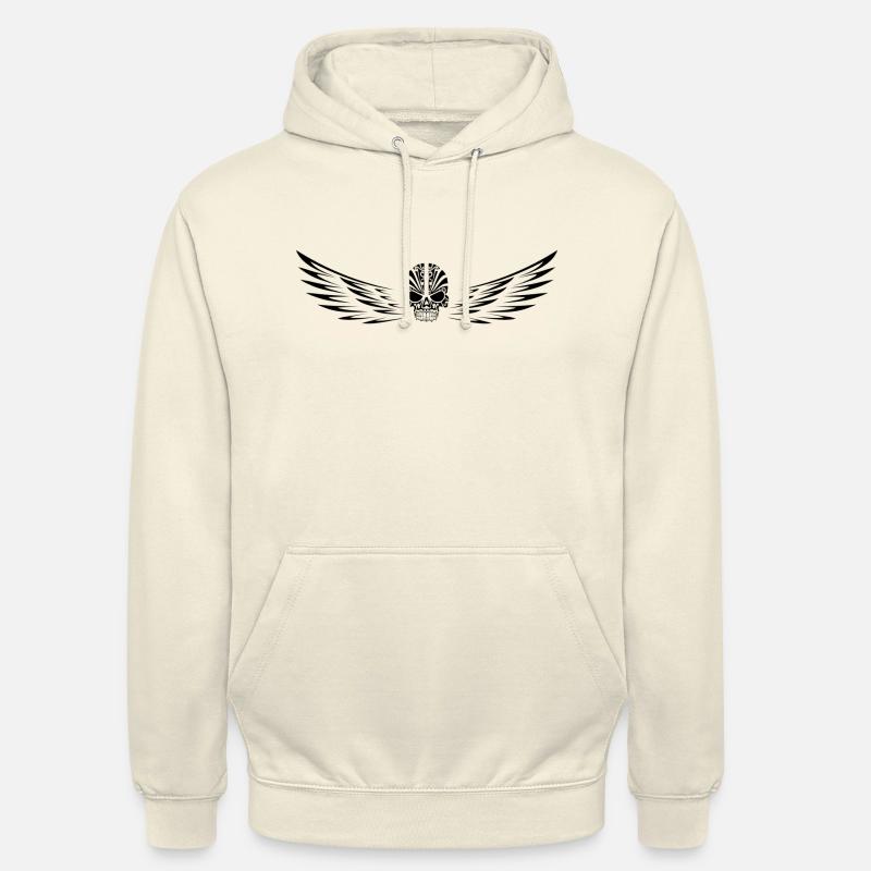 Crâne avec des ailes - Sweat-shirt à capuche unisexe - vanille