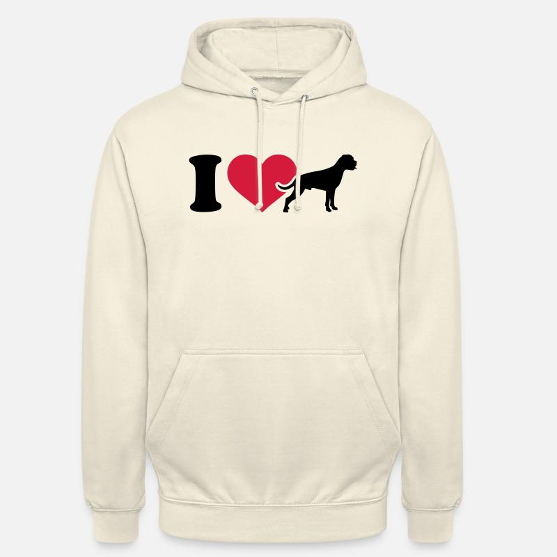 I love Boxer - Sweat-shirt à capuche unisexe - vanille