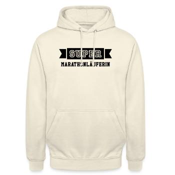 Marathonläufer Marathonläuferin Laufen Läufer - Unisex Hoodie - Vanille-Milchshake - Vorne - Alina (178cm) & Michal (187cm)