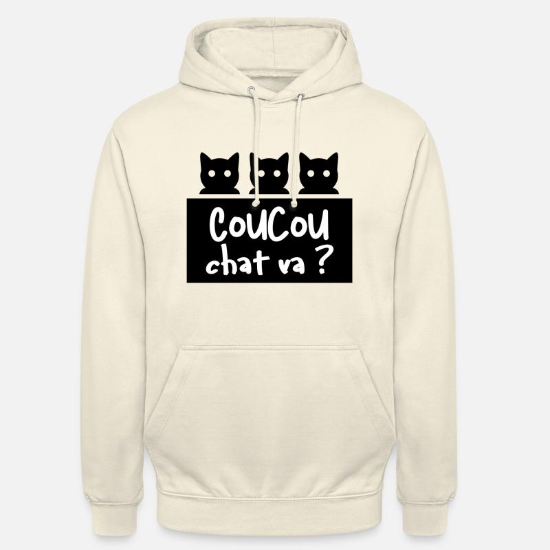 Coucou chat va ? - Sweat-shirt à capuche unisexe - vanille