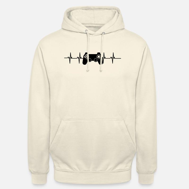 console battement de coeur - Sweat-shirt à capuche unisexe - vanille