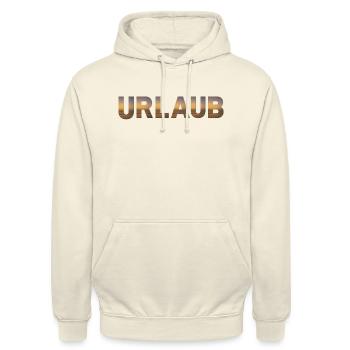 Urlaub Strand Sonnenuntergang Ferien Sommer Sonne - Unisex Hoodie - Vanille-Milchshake - Vorne - Alina (178cm) & Michal (187cm)