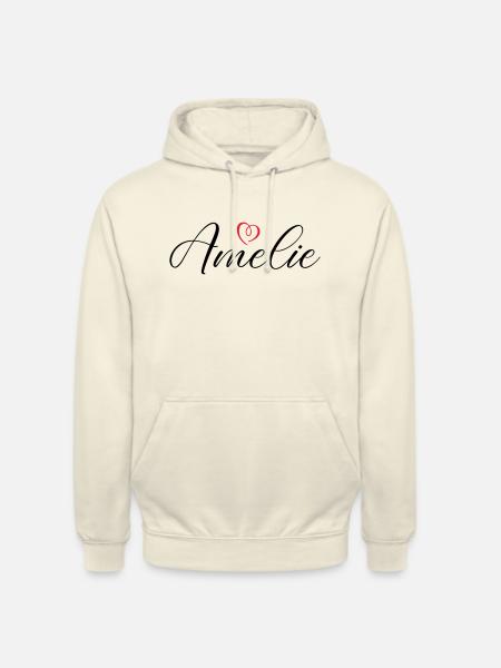 Amelie Name Heart - Unisex Hoodie - vanilla