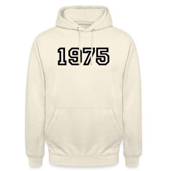 1975 - Unisex Hoodie - Vanille-Milchshake - Vorne - Alina (178cm) & Michal (187cm)