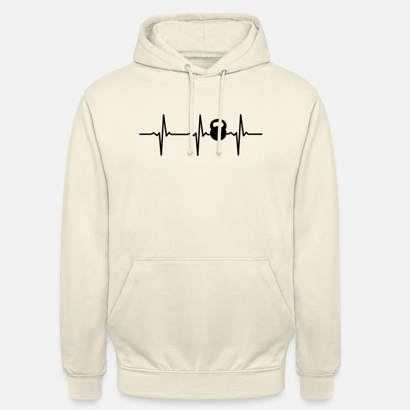 Heartbeat Kettlebell - Sweat-shirt à capuche unisexe - vanille