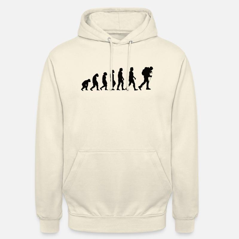 Hiking Evolution Mountains Mountaineering Hike - Unisex Hoodie - vanilla