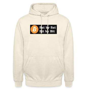 sat by sat bit by bit - Unisex Hoodie - vanilla - Front - Alina (178cm) & Michal (187cm)