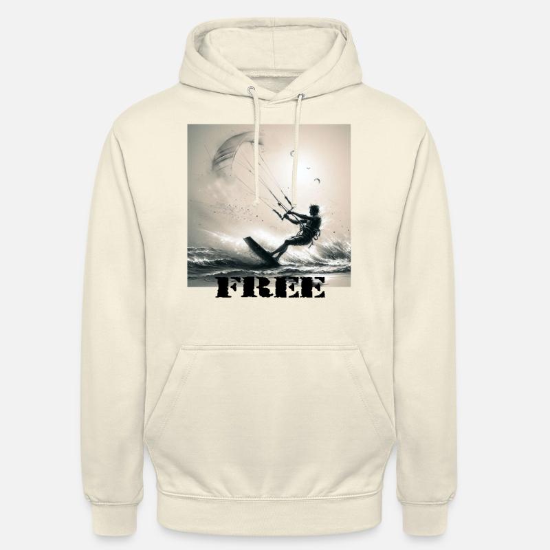 Kitesurf - Sweat-shirt à capuche unisexe - vanille
