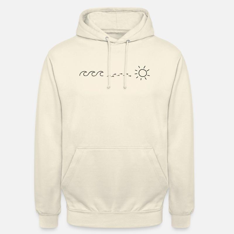 Soleil, eau, oiseaux - Sweat-shirt à capuche unisexe - vanille