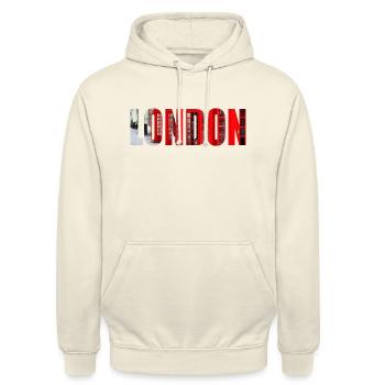London - Unisex Hoodie - Vanille-Milchshake - Vorne - Alina (178cm) & Michal (187cm)