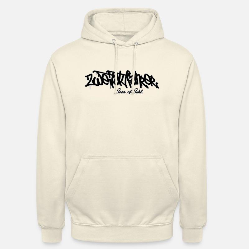Cavalier deux temps // lettrage - Sweat-shirt à capuche unisexe - vanille