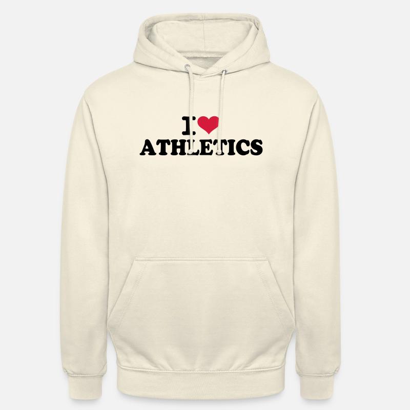 I love Athletics - Sweat-shirt à capuche unisexe - vanille