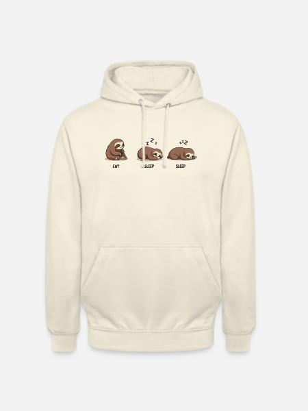 Sloth Eat Sleep Sleep - Unisex Hoodie - vanilla