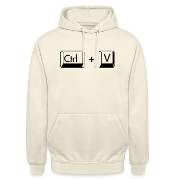 Copy Paste lustiges Geschenk für Zwillinge - Unisex Hoodie - Vanille-Milchshake - Vorne - Alina (178cm) & Michal (187cm)