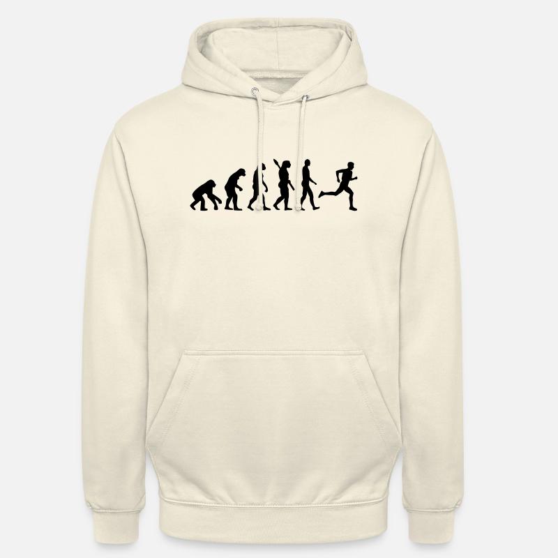 Évolution courir - Sweat-shirt à capuche unisexe - vanille