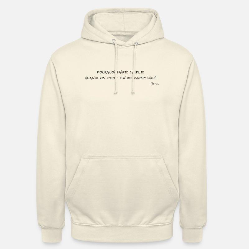 Devise Shadok seule 03 - Sweat-shirt à capuche unisexe - vanille